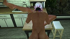Erotic cooking with a beautiful woman in an animated porn video