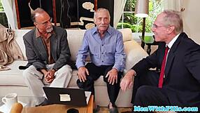 Old and young come together in this amateur group sex scene with a tan theme