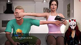 3D animated game with Kate 12, a petite character in costumes and upskirt views