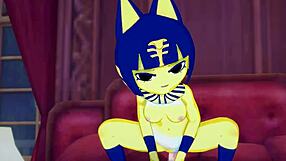 Ankha Rides Nice Cock Hard in Bedroom Scene