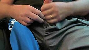 Mushroom head's big cock gets a train ride cum shot