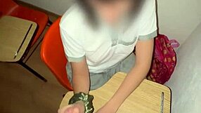 Skinny college student gets ita in class in HD video