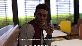 Horny college roommate in 3D porn game with big tits