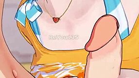 Beautiful anime with big-boobed step-sis in a cute outfit