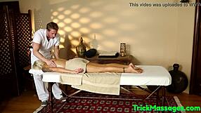 A tattooed mature woman gets a doggy style massage from a masseur