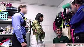 Petite Penelope gets punished in a wild police orgy