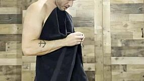 Solo boy folds laundry and shows off his washboard abs on Friday