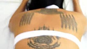 Asian girlfriend gets rough anal sex in doggy style position