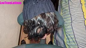 Dominant black man cums in Latino twink's mouth interracial