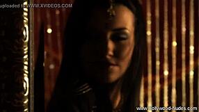 Hot erotic video of a brunette MILF who undresses and dances