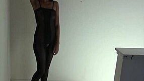 Frozen in time: Pantyhose-clad beauty groped and photographed