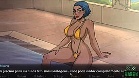 Beautiful girls in a comic style get dirty in a shower scene