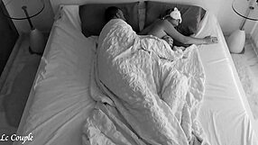 Horny amateur couple's passionate night captured on hidden cam