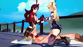 3D animated teen girls shoot arrows in Genshin Impact