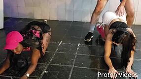 Innocent gym workout turns into a steamy threesome with Brazilian stars Bela India Prime and Bianca Naldy