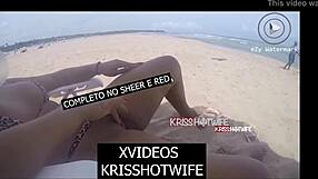 Old Kriss' hot wife gets it hard on the beach