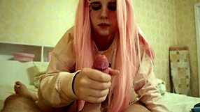 Petite teen gets caught on camera and gives a blowjob