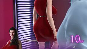 Hentai boss wife's lingerie choices in the changing room