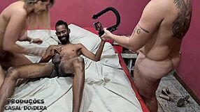 Beautiful MILF Monique Lopes in rough group sex at hotel