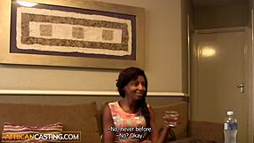 Skinny black girl gets white producer's cock in audition