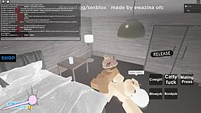 Big black cock penetrates missionary position in Roblox game
