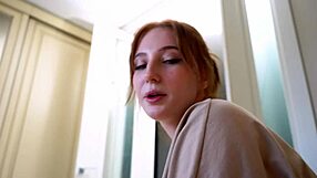 Wife hidden in closet while I get close with Emma Korti in shower
