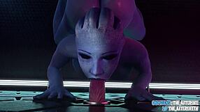 Liara's wild gloryhole encounter with a random stud