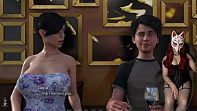 Animated porn with a golden-haired boy and fishnet theme