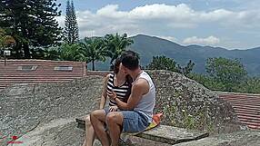 My half sister invites me to fuck on the balcony