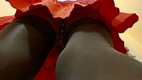 Extreme upskirt fetish with a European granny and a cougar stepmom