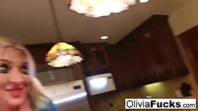 Olivia Austin's anal scene with her former pizza delivery girl, Leya