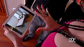 Real estate agent with big natural tits gets anal sex from a couple