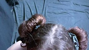 Goth girlfriend gets a sloppy facial in POV