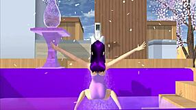 Dancing fox girl on lap in Point of View anime