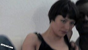 First time German girl Pia Sofie in an interracial shoot behind the scenes