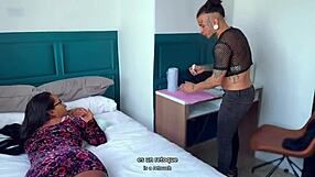 Alternative stepmother and stepdaughter indulge in a threesome