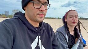 A beautiful girl gets a creampie after a beach date