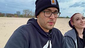 A beautiful girl gets a creampie after a beach date