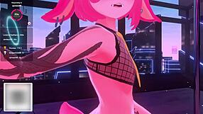 Get dominated by a bunny girl vTuber with a big and animated cock in a hentai video