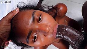 Big black cock penetrates the womb of a woman in anime