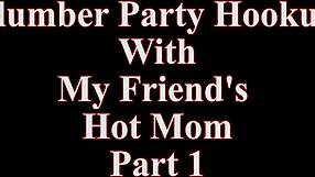 Young housewife gets naughty at a slumber party