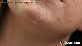 Beautiful model gets facial with cum, she likes it and swallows it all