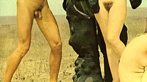 Natural tits and a hairy pussy are fucked in an antique position