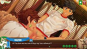 Young gay friends have fun with blowjob and anime