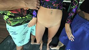 Russian slut gets gang banged by her friends
