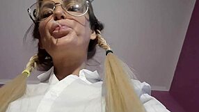 Nylon clad teacher dominates gay twink in foot fetish BDSM scene with MILF and femdom action