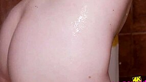 Steamy shower scene with a hot teen and her father in law