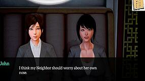 Family affairs with young women in anime style