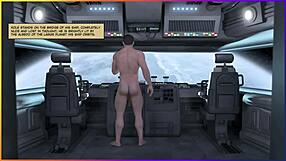 3D cartoon of a man and his android wife's intimacy