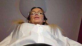 Nylon clad teacher dominates gay twink in foot fetish BDSM scene with MILF and femdom action